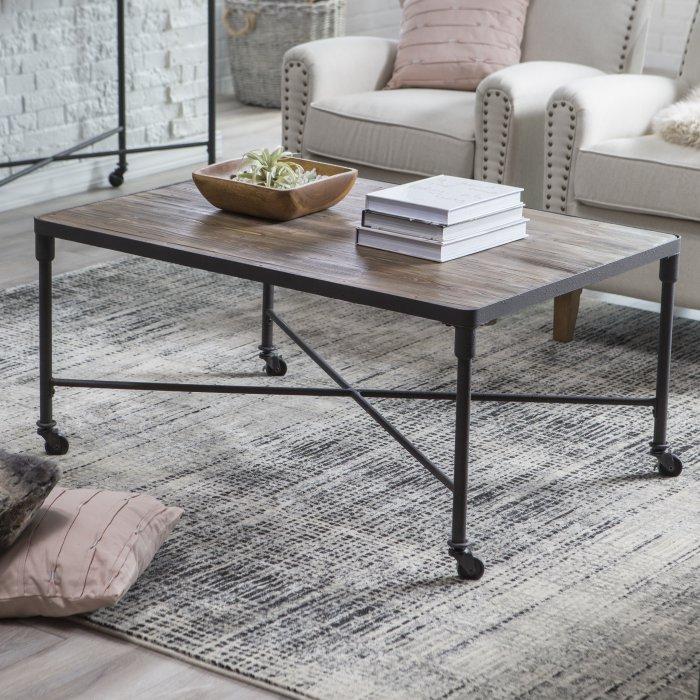 Franklin Reclaimed Wood Industrial Coffee Table