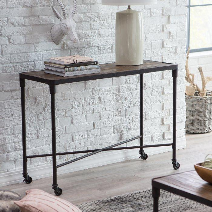 Franklin Reclaimed Wood Industrial Console Table