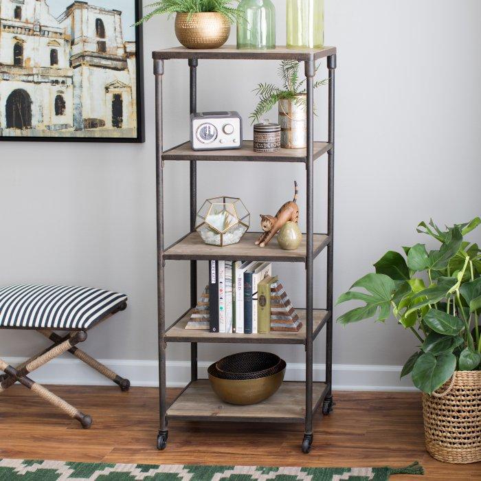 Franklin Reclaimed Wood Industrial Bookcase