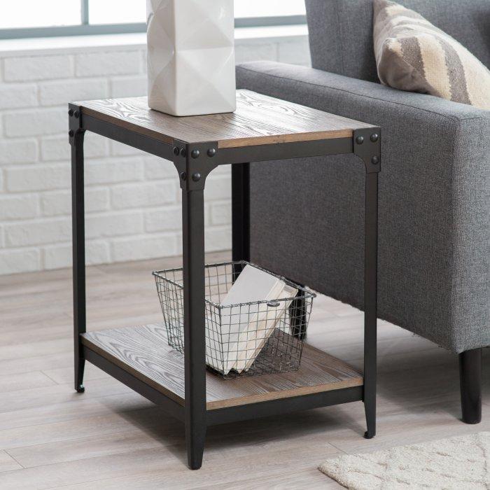 Trenton Industrial End Table-Driftwood