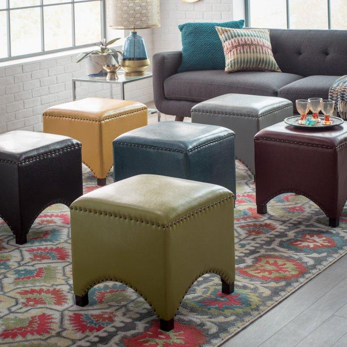 Hutton Arched Nailhead Ottoman