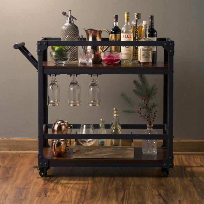 Trenton Industrial Bar Cart