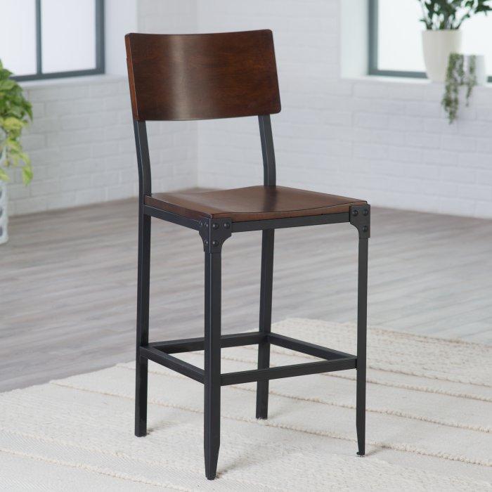 Trenton Wood and Metal Counter Stool