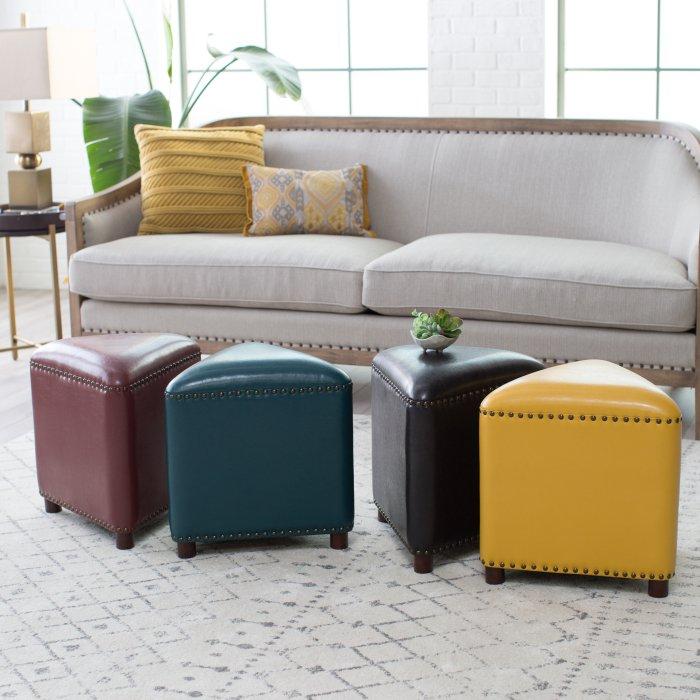 Hutton Triangle Nailhead Ottoman