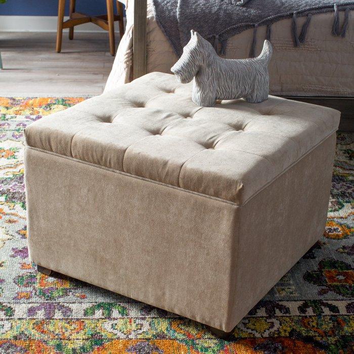 Fabric Shoe Storage Ottoman