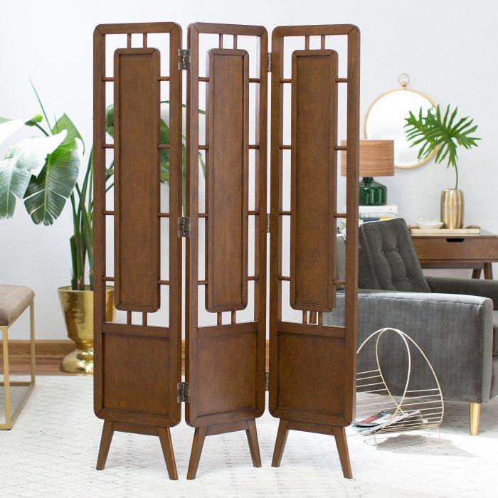 Mid Century Modern 3-Panel Room Divider