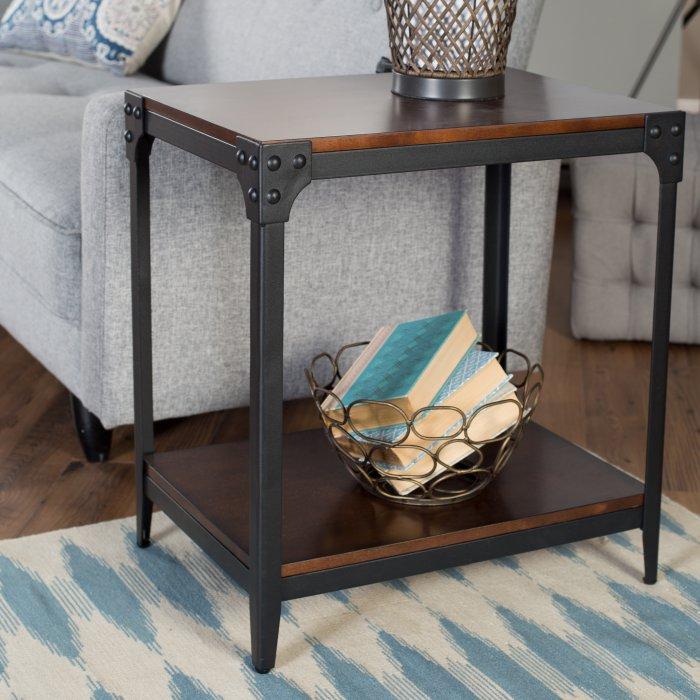 Trenton Industrial Espresso End Table