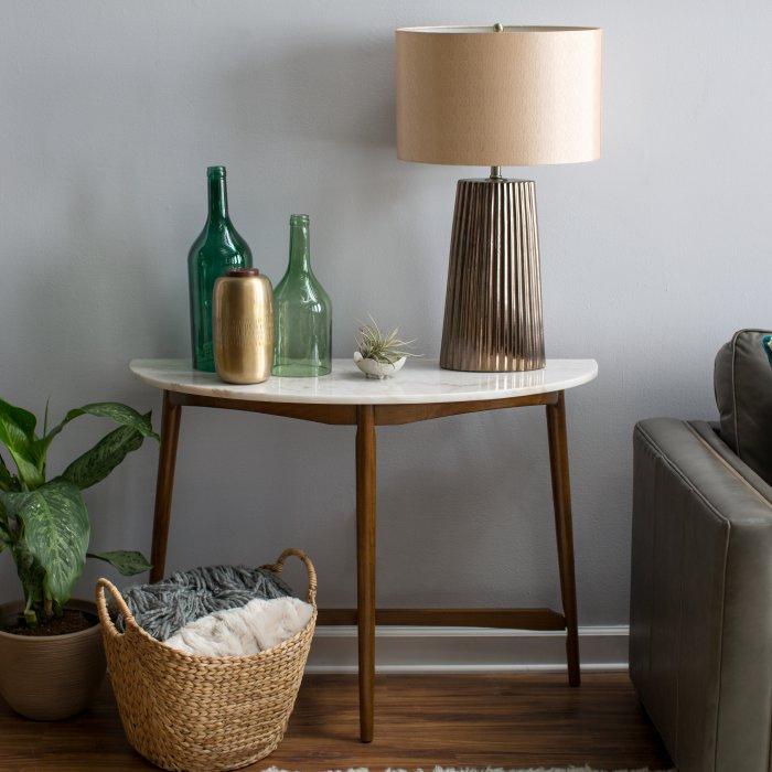 Half-Round Mid Century Modern Sofa Table