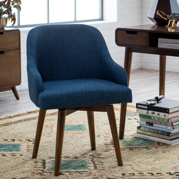 Mid-Century Modern Desk Chair with Swivel Seat