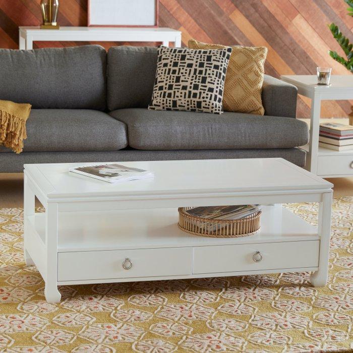 Rohan Storage Coffee Table in White Finish