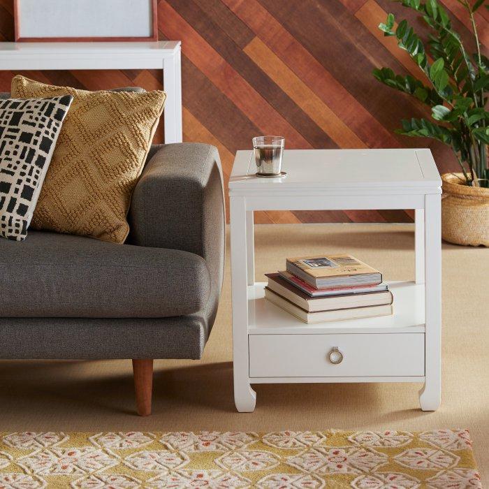 Rohan End Table in White Finish