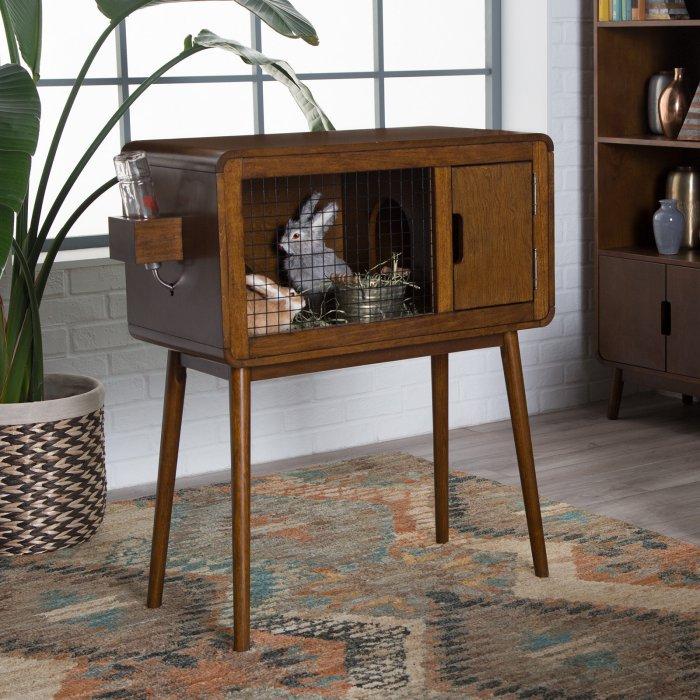 Mid-Century Modern Indoor Rabbit Hutch