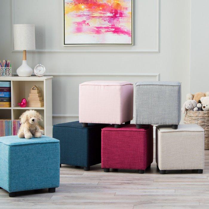 Upholstered Cube Ottoman Seat