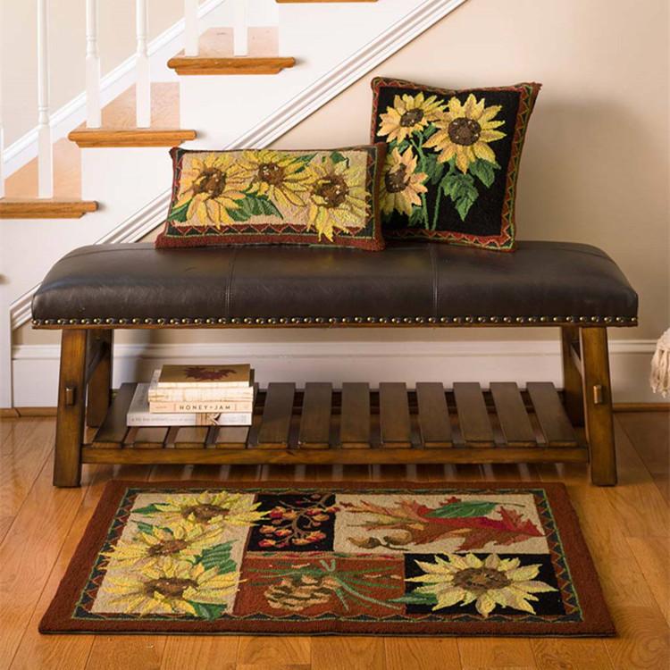 Black Leather Bench with Shelf