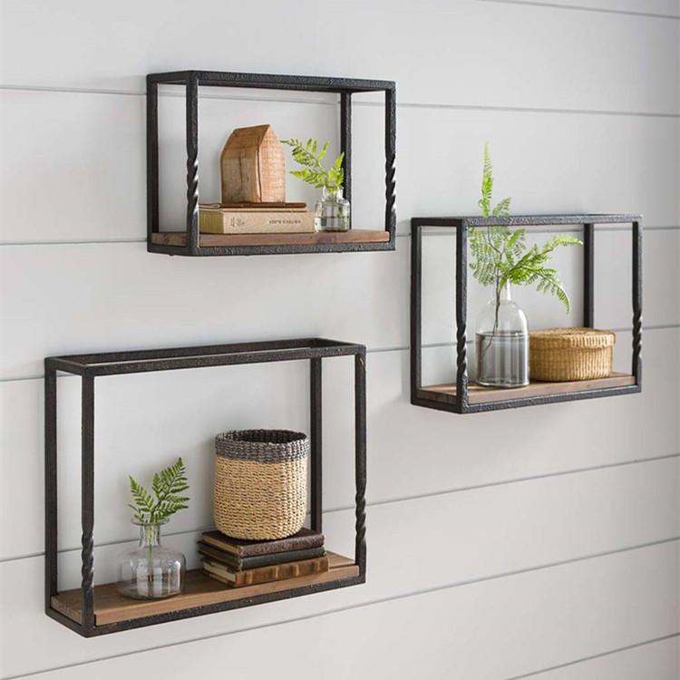 Reclaimed Wood Wall Shelves, Set of 3