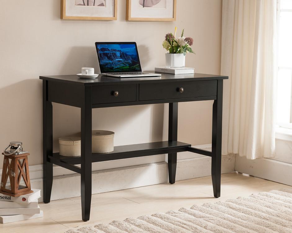 Sutton Writing Desk with Charging Station in Black