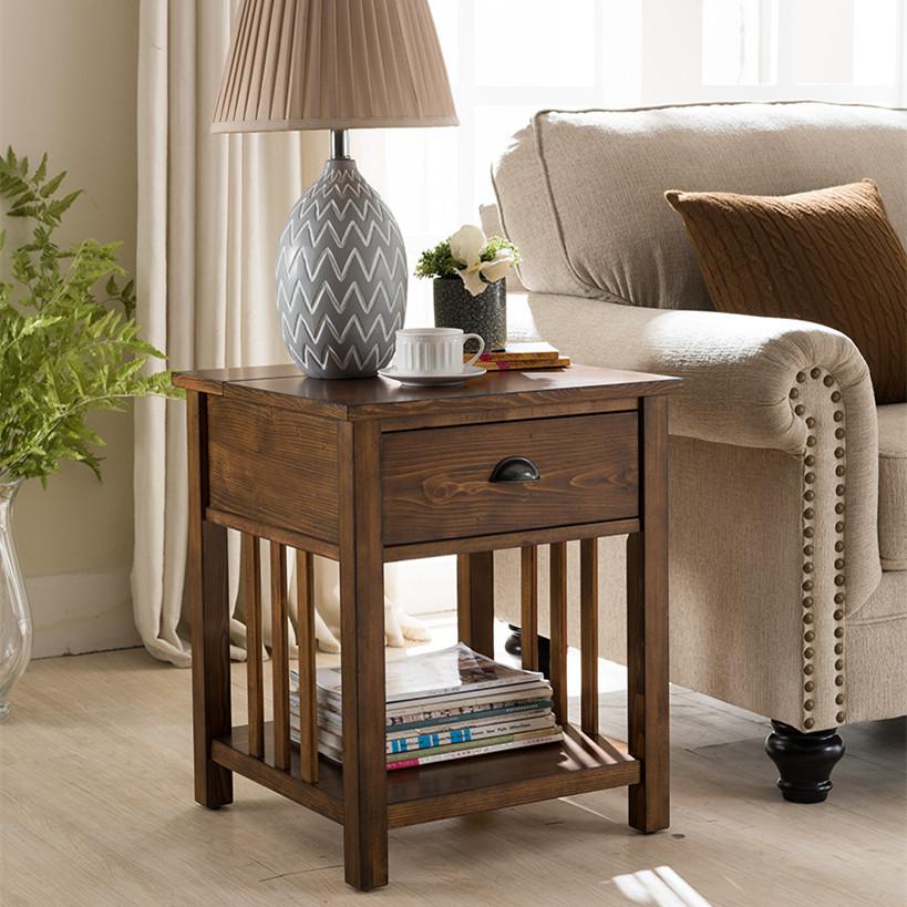 Craftsman Side Table with Charging Station